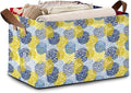 Floral Chrysanthemum Storage Basket Large 17x11.5x10.5 Inche-Collapsible Fabric Organizer Bin with Handles for Seasonal Decor,Living Room,Porch-Decorative Hamper with Elegant Blossom Pattern-1 Pack