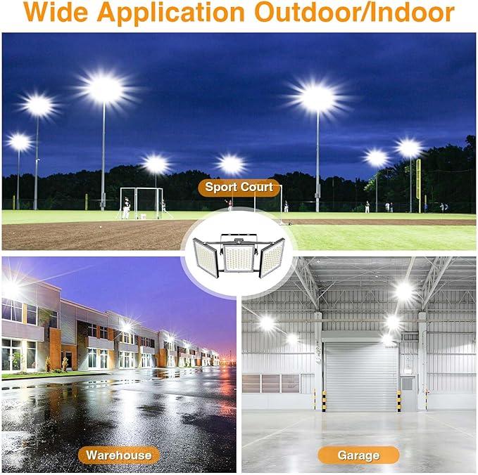 2025 Elite New Upgraded LED Flood Light Outdoor 450W 2 Pack 67500lm Stadium Flood Lights, 5000K D IP66 Waterproof Adjustable Floodlight for Street, Parking Lot