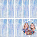 10 Pack Foil Curtain Backdrop Iridescent Metallic Tinsel Foil Fringe Curtains Photo Booth Props for Birthday Wedding Engagement Baby Shower Bachelorette Christmas Holiday Celebration Party Decoration