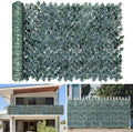 TANG 58"x610" Faux Ivy Privacy Fence Screen Roll- 1Pc Artificial Leaf Fences Greenery with Lattice Panel,Outdoor Green Wall Chain Link Fence Covering for Balcony Backyard Patio, Dark Green Ivy