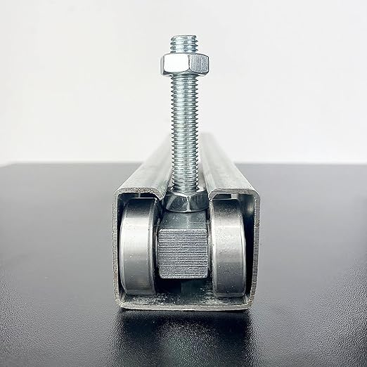 4 Wheel Trolley Assembly Roller Trolley Silent M10 Bolt for use with 1-5/8" Wide and All 1-5/8" or Taller Strut Channel 2Pcs