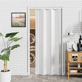 24-36 x 80in Accordion Doors Interior Folding Door, White PVC Accordion Door with Upgraded Roller & Complete Hardware & Handle, for Closet Bathroom Doorways