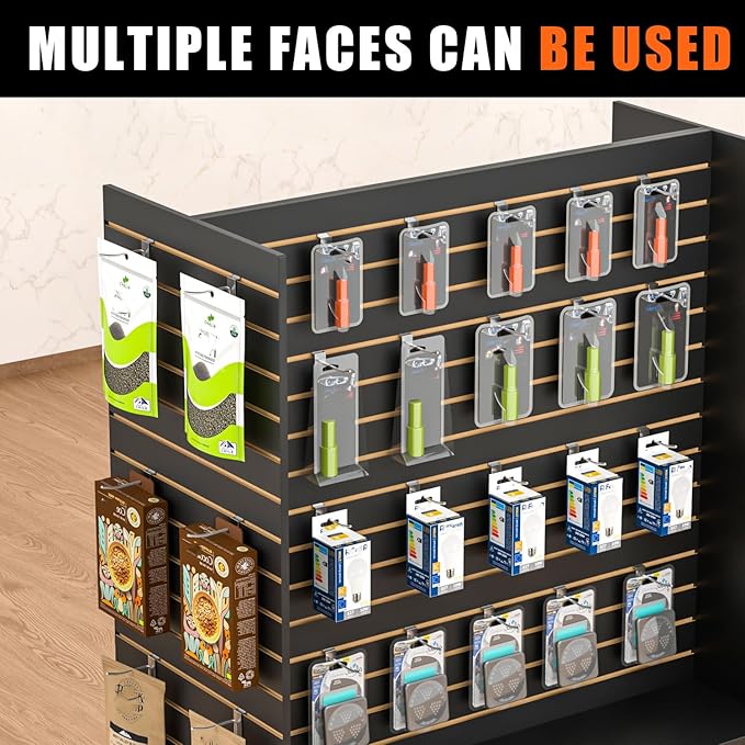 49.5”W x 24”D x 54”H - Retail Slat Wall Gondola Display with 3” Slatwall Units，Black Versatile H-Unit Slatwall Display Stand