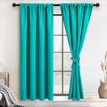 JIUZHEN Blackout Curtains for Bedroom– Thermal Insulated,Noise Reducing Room Darkening Privacy Drapes for Living Room, Set of 2 Panels with Tiebacks, 42 x 72 inch Long, Peacock Blue