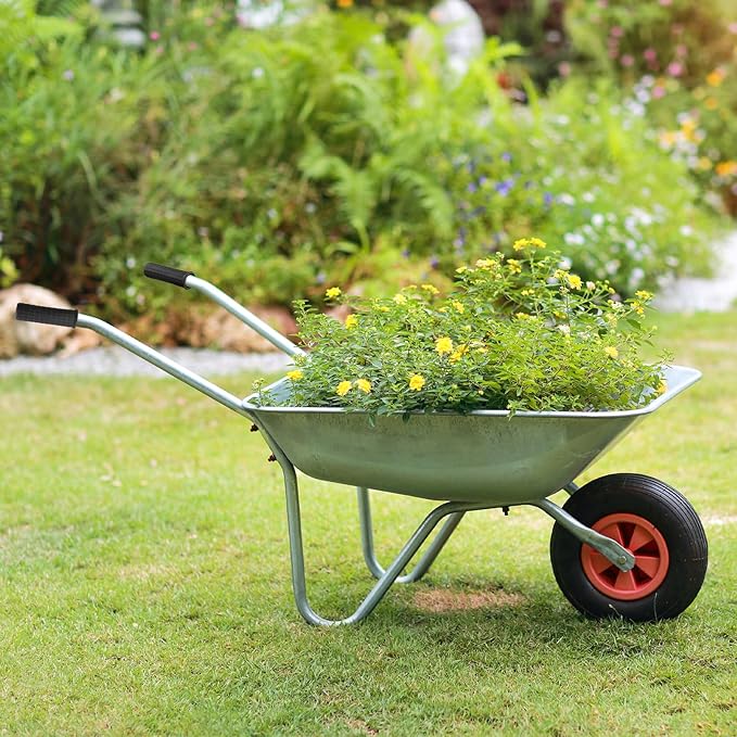 Wheelbarrow Antiskid Handle Cover, Rubber Handle Grips For Truck/Garden Cart/Barrow/Bike, Non Slip/Shock Absorption Round Tube Sleeves, Wheelbarrow Accessories(122 x 33mm)