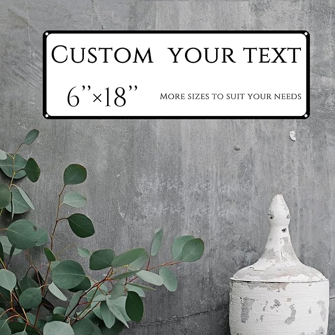 Custom Sign, street signs customized，Aluminum Weatherproof Metal Sign Multiple Sizes, Customize for Office, Business, Workplace, office, Home, Delivery Signs(6 * 18 Inch)