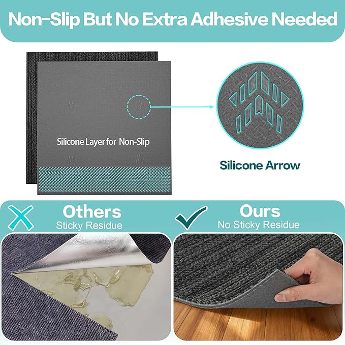 jxgzyy Commercial Carpet Tiles, 20×20 Inch, 0.31'' Padded Carpet Squares for Under Chair, Non-Adhesive Carpet Flooring with Textured Silicone Back, Easy DIY, Renter-Friendly, 4 Pcs/10.8 Sqft