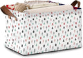 Foldable Collapsible Storage Bin with Pine Tree Design-17x11.5x10.5 Inch Organizer Basket for Home, Closet, Nursery-Single Pack, No Lid Space-Saving Storage Box