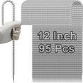 VVOKGO Rebar-Stakes-12-Inch J Hook Galvanized Tent Stakes Heavy Duty, 95-Pack Ground Chain Link Fence Anchors with Chisel Point End for Gazebo, Camping Tents, Outdoor Inflatables Decorations
