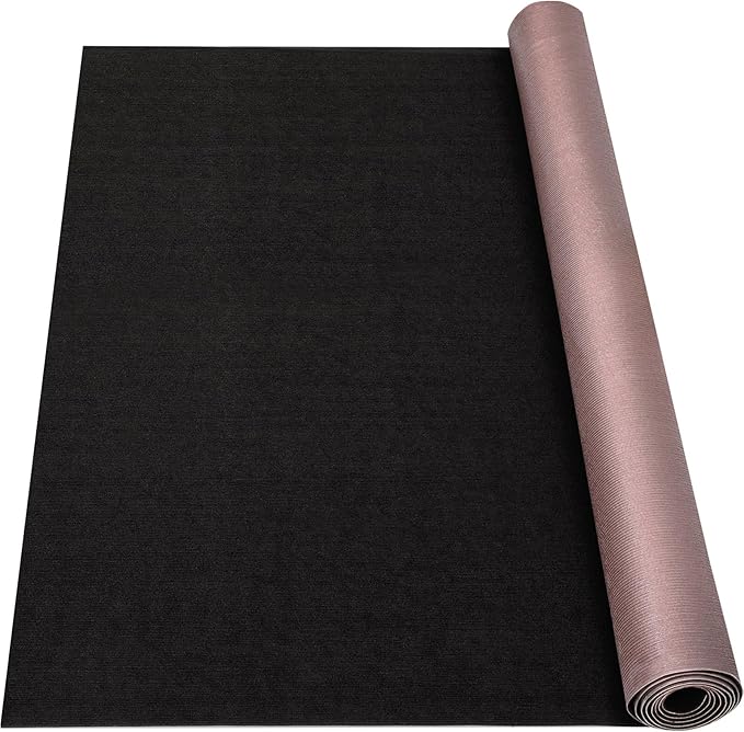 Marine Carpet,5 FT x 25 FT Black Indoor Outdoor Carpet 0.2" Thick with Water-Proof TPE Backing, Non-Slide for Home, Patio, Porch, Deck
