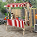 Outdoor Vendor Cart, Wooden Lightweight Farmers Market Stalls/Concession Stand Booths, Foldable Vendor's Stall, Portable Food Display Stand for Market(Red,120 * 60 * 200cm)