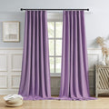 DUALIFE Pinch Pleated Blackout Curtains Purple 2 Panels,Back Tab Ceiling Viral Pleat Hooks Curtain for Track System,Thermal Insulated Drapes for Bedroom Living Room Dining Room,40 Wide x 102 Long