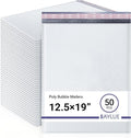 White 12.5x19.5 Inch Large Poly Bubble Mailers #6 | Padded Envelopes with Self Seal | Air Lined Cushioned Bubble Mailer | Usable Size 12.5x15 | 50 Pack Bulk | Lightweight shipping Bags
