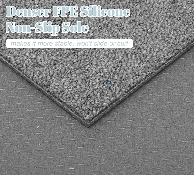 jxgzyy Soft Carpet Tiles 20×20 Inch, 0.38'' Padded Carpet Squares, Non-Adhesive Carpet Flooring with Textured Silicone Back, Easy DIY Cushioning Tiles for Under Furniture, 4 Pcs/10.8 Sqft