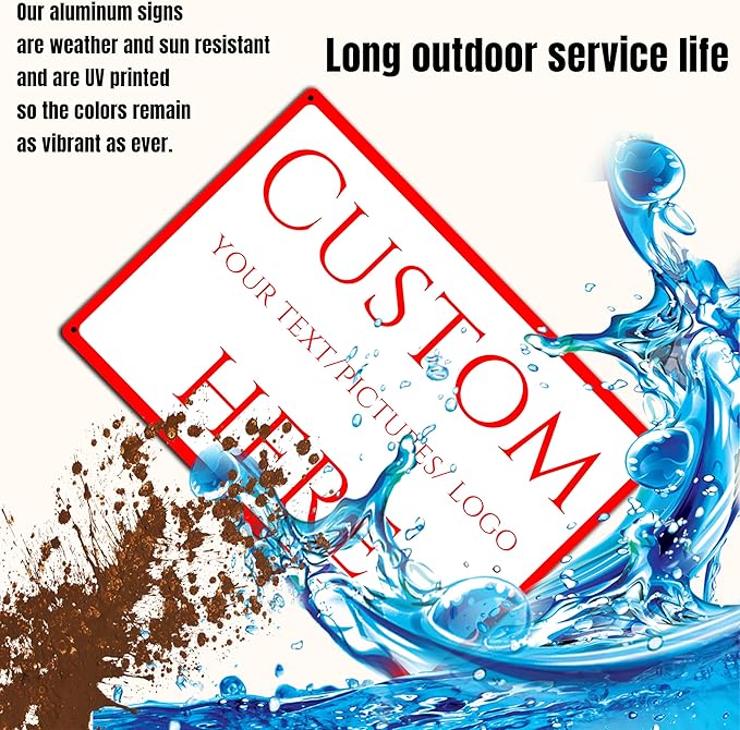 Custom Sign,Aluminum Weatherproof Metal Sign Multiple Sizes, Reflective doorplates, guide signs，Customize for Office, Business, Workplace, office, Home, Delivery Signs(10 * 7Inch)