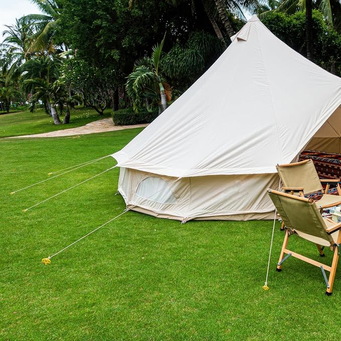 Tent Stakes Ground Anchors Screw in, 10 Pack Sand Stakes for Beach 9.4 Inch Heavy Duty Spiral Tent Pegs for Camping, Party, Hiking, Outdoor Decoration (10, Yellow)