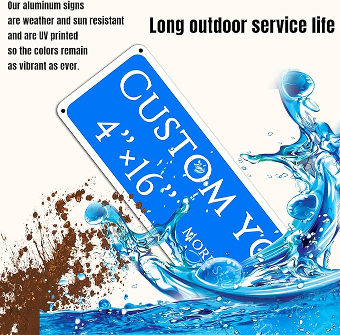 Custom Sign,street signs customized，Aluminum Weatherproof Metal Sign Multiple Sizes, Customize for Yard, garden, garage, Business, Workplace, office, Home, Delivery Signs(4 * 16 Inch)