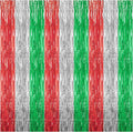 3 Pack Foil Fringe Backdrop - Shiny Tinsel Curtains for Party Decoration/Photo Booth Props - 3.3x8.2FT Metallic Foil Backdrop for Birthday, Wedding, Graduation, Christmas-Red&Silver&Green