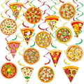 22pcs Pizza Party Hanging Swirls Pizza Party Decorations Pizza Party Time Hanging Decor Pizza Themed Ceiling Streamers for Fast Food Baby Shower Supplies