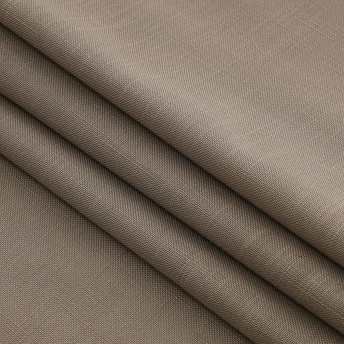 Dark Taupe Kitchen Cafe Curtains 45 Inch Length 2 Panel Set Back Tab Rod Pocket Semi Sheer Light Filtering Short Curtain Farmhosue Small Curtains for Basement Window Bathroom Living Room 52x45