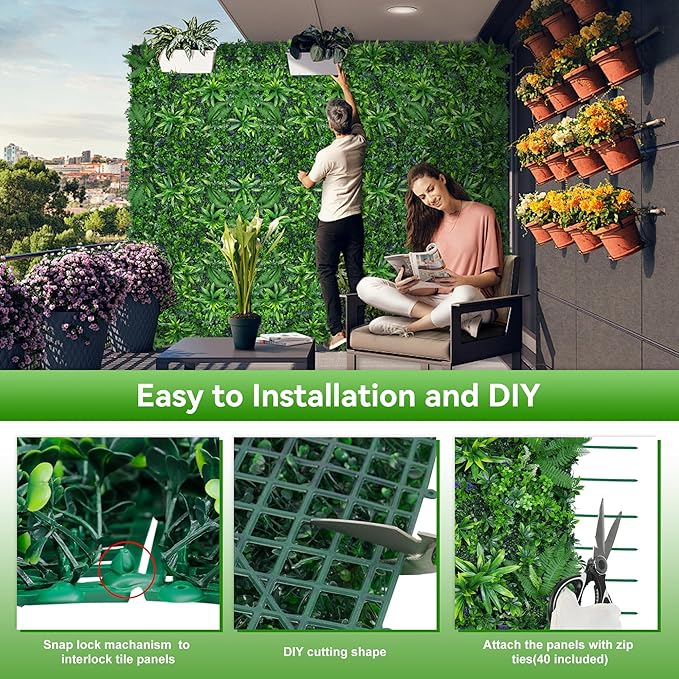Grass Wall Panels, 40"x120"(33.33 SQFT) Hedge Boxwood Roll Backdrop with UV-Resistant, Fake Greenery Plant Decor for Outdoor Indoor Patio Garden Backyard