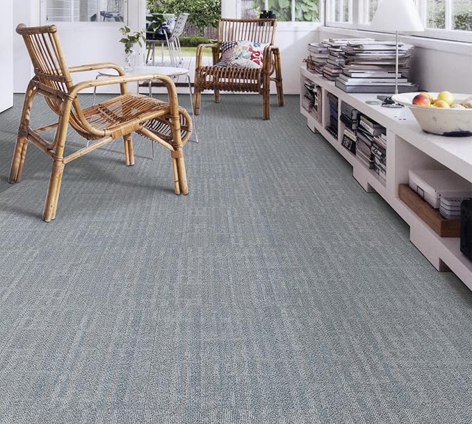 jxgzyy 20 x 20 Carpet Tiles Reusable, 16 Tiles, 0.31" Thick Carpet Squares with Padding, Easy DIY Installation, Seamless Appearance for Bedroom Living Room(43.1 sqft/Box)