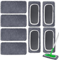 8 Pack Reusable Microfiber Mop Pads Compatible with Swiffer Sweeper Mop, Dry Sweeping Cloths & Wet Mopping Cloths, Washable Mop Pads for Surface/Hardwood Floor Cleaning (Mop is Not Included)