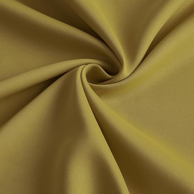 KEQIAOSUOCAI Yellow Pinch Pleated Curtains 120 Inch Length 2 Panels Set Noise Cancelling Window Drapes for Nursery Bedroom Living Room 40x120
