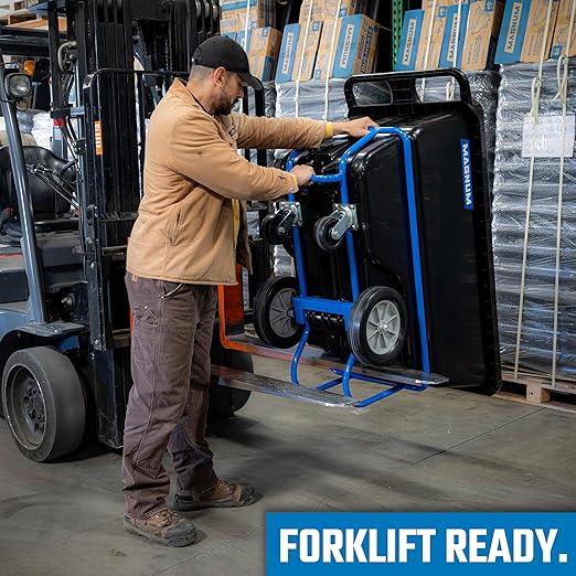 Tilt Truck, 1/2 Cu. Yd. Capacity Dump Cart with Heavy Duty 12” Wheels & 5” Casters & Forklift-able Frame for Jobsites, 850 lbs, Trash Cart with Wheels DUC12T-F-03PK (3-Pack)