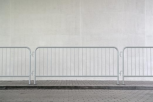 Trafford Industrial Angry Bull Barricades Metal Interlocking Steel Barricade (6.5 Ft. Economy, Light Weight & Pre-Galvanized, Bridge Feet, Zinc Coated Steel, Set of 20)