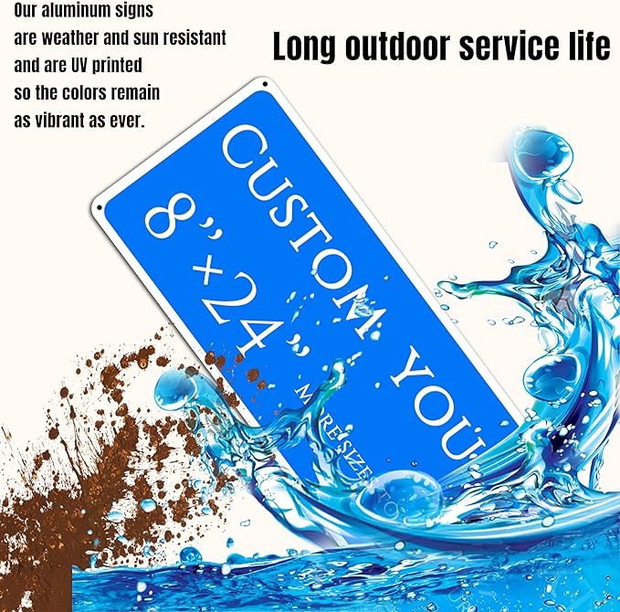 Custom Sign, Custom Indoor/Outdoor Decorative Sign，Aluminum Weatherproof Metal Sign Multiple Sizes, Customize for Factory, Business, Workplace, office, Home, Delivery Signs(8 * 24 Inch)