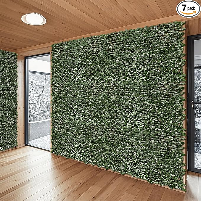 Patio Paradise 4'x8'-7Pc Faux Ivy Fence Privacy Screen Artificial Greenery Wall Backdrop,Fake Grass Wall Panels for Outside Apartment Balcony,Vine Leaf Decor for Outdoor Patio Chain Link