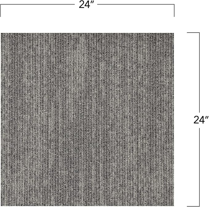 Mohawk Elite 24" x 24" Berber (Loop pile), 0.08" Pile Height, Carpet Tile, Nylon Fiber, Dappled Steel Color, (1 Tile)