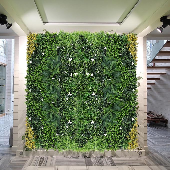 Artifical Grass Wall Backdrop 48PCS 10"x10 Boxwood Panels Grass Boxwood Hedge Wall Greenery UV Protected 33 Sqft Artificial Grass Wall Decor for Party Wedding Backyard Indoor Outdoor（3PACK 40"x40"）