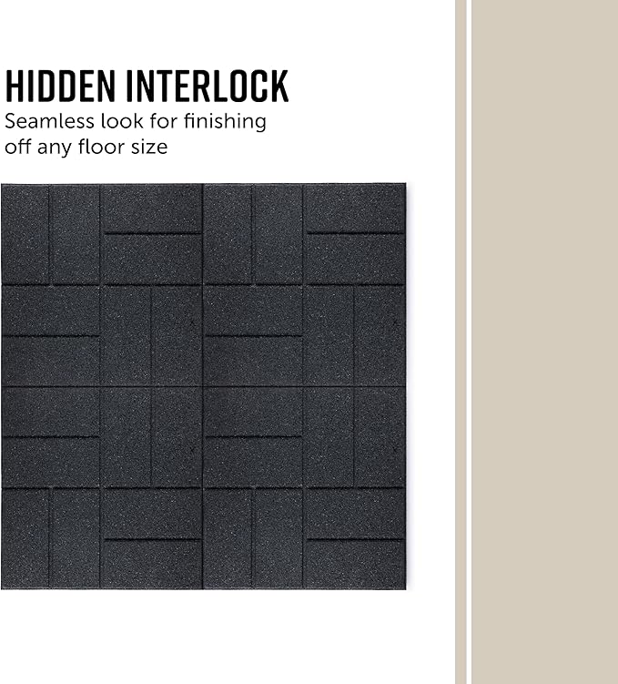 Playsafer Brick Rubber Interlocking Tiles | 16 X 16 | Easy Install for Indoor and Outdoor Use (Dark Gray, 20 Tiles)