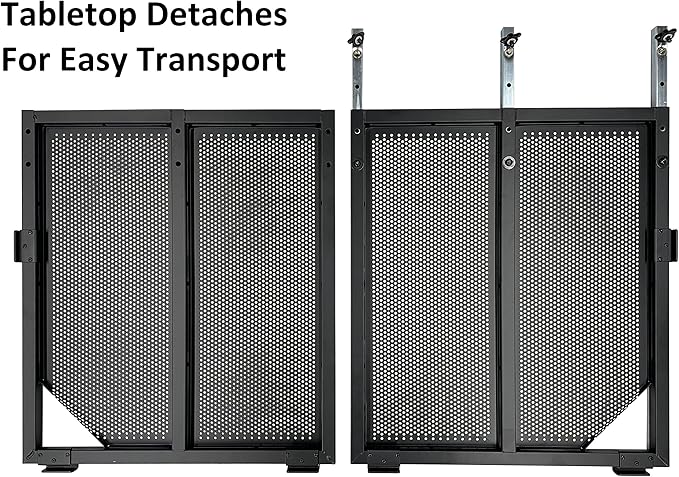 Jumbo 53" Wide DJ Event Facade White/Black Scrim Booth Two Top Corner Table Tops 23"x53" Table! Padded Carrying Case! All Aluminum Build!