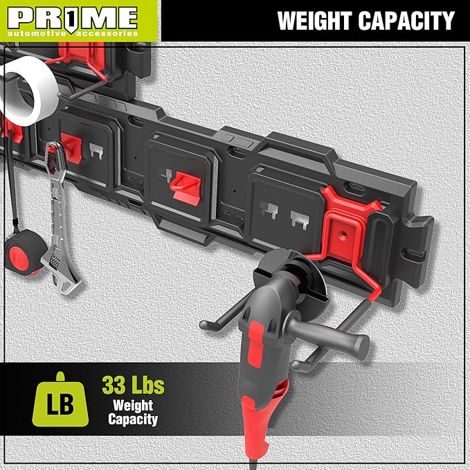Prime 1 PR1ME 1 Pack Garage Garden Tool Organizer Wall Mount Hooks,Support 33lbs, Heavy Duty Metal Storage Hooks for Power Tool,Hand Tool,Bike,Hoses,Broom,etc