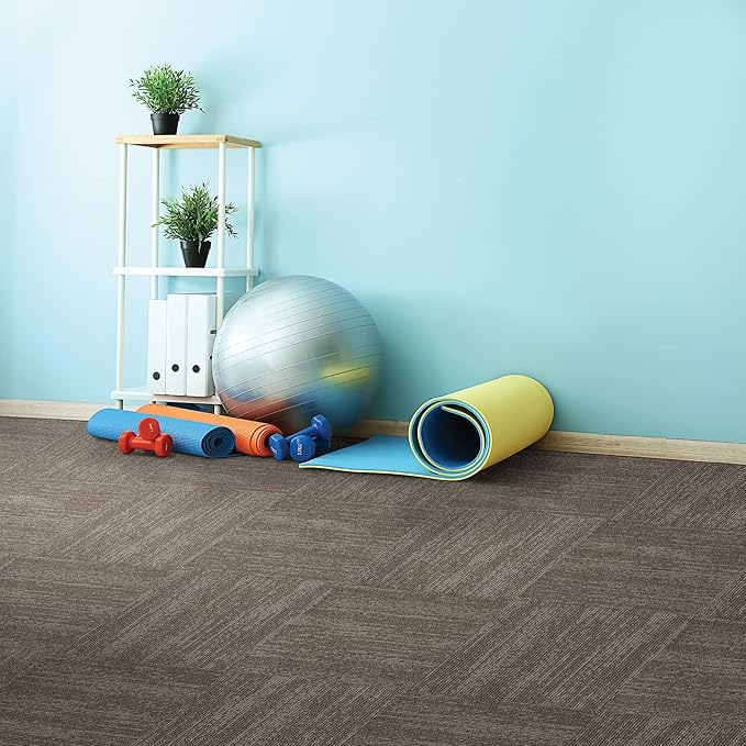 Mohawk Elite 24" x 24" Berber (Loop pile), 0.08" Pile Height, Carpet Tile, Nylon Fiber, Elm Color, (24 Tiles), (96 sqft/carton)