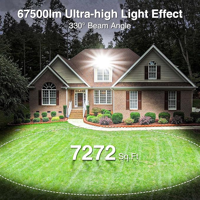 2025 Elite New Upgraded LED Flood Light Outdoor 450W 67500lm Stadium Flood Lights, 5000K D IP66 Waterproof Adjustable Floodlight for Street, Parking Lot