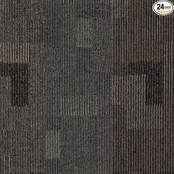 Mohawk Basics 24" x 24" Berber (Loop pile), 0.09" Pile Height, Carpet Tile, PET Fiber, Smoke Color, (24 Tiles), (96 sqft/carton)