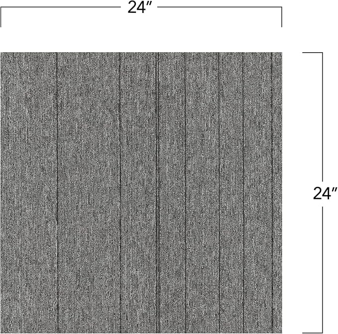 Mohawk Basics 24" x 24" Berber (Loop pile), 0.07" Pile Height, Carpet Tile, PET Fiber, Iron Color, (24 Tiles), (96 sqft/carton)