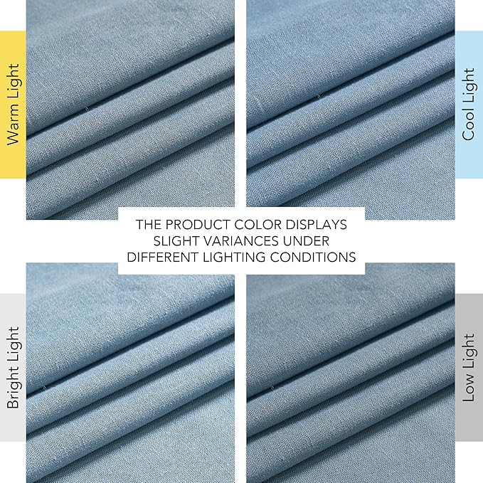 NICETOWN Linen Stone Blue Curtains 102 inches Long, Back Tab/Rod Pocket with Pleat Tape Privacy Added Light Filtering Window Treatments for Bedroom,Stone Blue, W52 x L102, 2 Panels