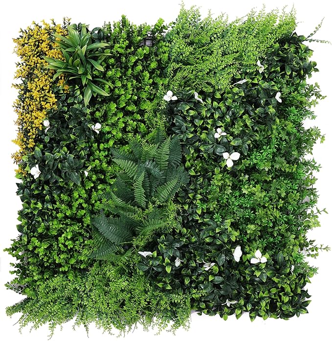 Artifical Grass Wall Backdrop 16PCS 10"x10 Boxwood Panels Grass Boxwood Hedge Wall Greenery UV Protected 11 Sqft Artificial Grass Wall Decor for Party Wedding Backyard Indoor Outdoor（1PACK 40"x40"）