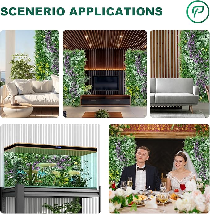 Artificial Grass Wall Backdrop Panels, 20''x40'' 6pcs Boxwood Hedge Panels Privacy Screen with UV Protection, Fake Greenery Wall Panels Decor for Garden Indoor Outdoor