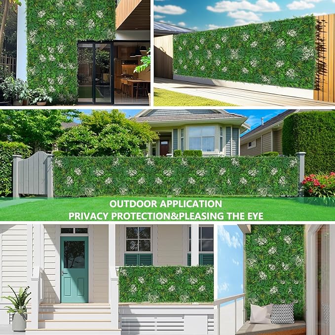 20"X20" Artificial Grass Wall, 16PCS Boxwood Panels UV-Protected Faux Grass Backdrop Wall,Greenery Privacy Hedge Screen for Outdoor Garden Patio, Indoor Party Balcony Fence Decor