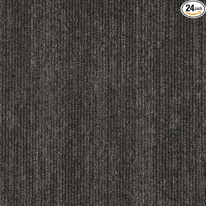 Mohawk Elite 24" x 24" Berber (Loop pile), 0.08" Pile Height, Carpet Tile, Nylon Fiber, Ebony Color, (24 Tiles), (96 sqft/carton)