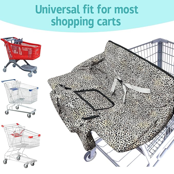 Shopping Cart Cover for Baby,2-in-1 High Chair Cover with Portable Cloth Bag,Cart Seat Pad for Babies Grocery Cushion Cover Restaurant,Suitable for All Supermarkets