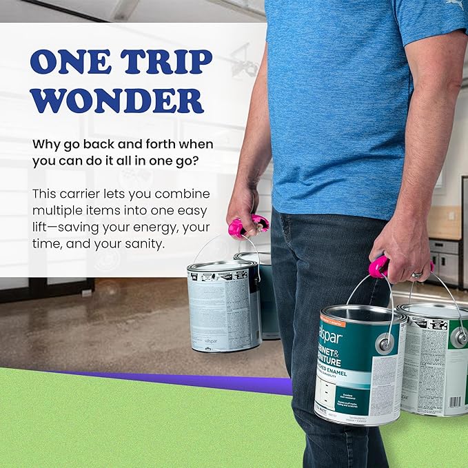 Click & Carry Grocery Bag Holder & Plastic Bag Carrier With Gel Padded Handle - Hands-Free Shopping Assistant for Multiple Bags, Paint Cans & Luggage - 100lb Capacity, As Seen on Shark Tank