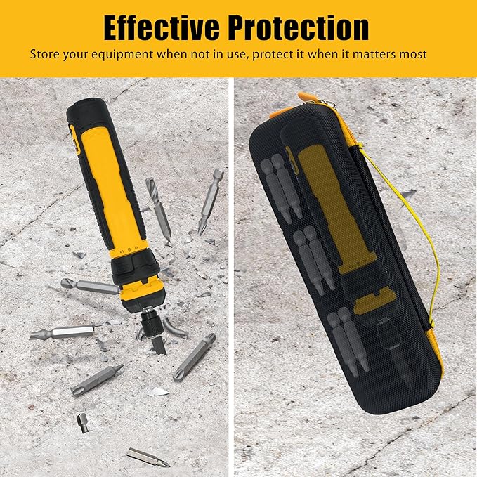 Tool Storage Case for DEWALT Cordless Screwdriver (DWHT66719) ，with Removable Divider and Mesh Pocket for electric screwdriver Bits(Box Only)