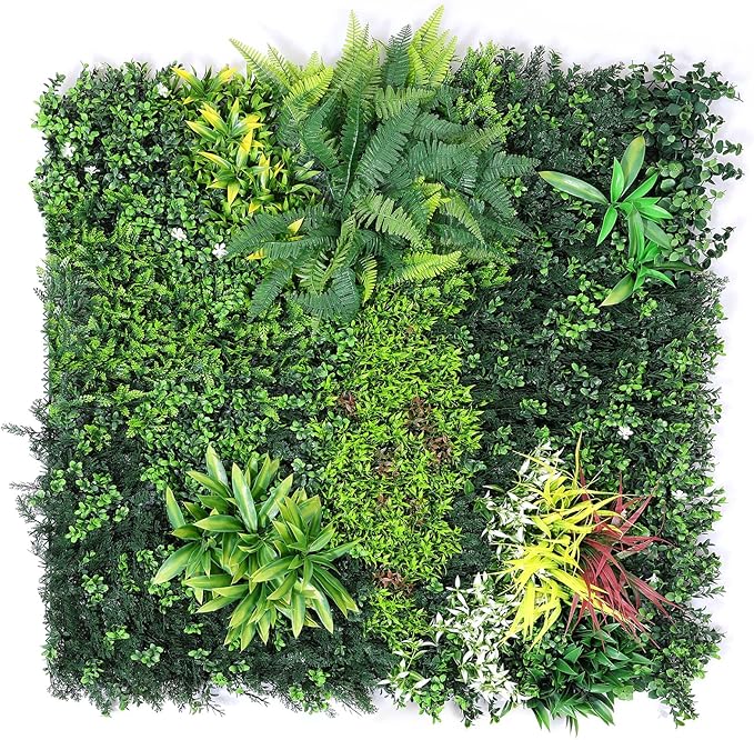 Boshen Artifical Grass Wall Panels 40"x40" Backdrop Boxwood Panels Greenery Backdrop Wall Grass Boxwood Hedge Wall Panels UV Protected Privacy Grass Wall Decor for Party Wedding Garden Indoor Outdoor